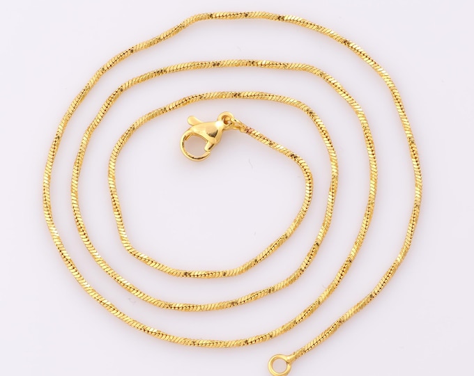 1 Str Gold Omega Necklace, 18K Gold Filled Chain Necklace, Adjustable Necklace, Gift for Her