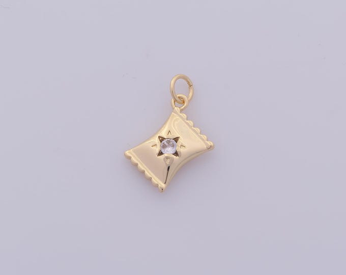 1 pcs Gold CZ Candy Pendant,18K Gold Filled Sweet Charm,Candy Wrap Charms DIY Bracelet Necklace Jewelry Making Findings Supply