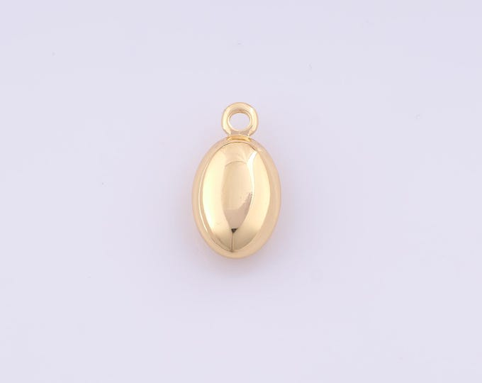 1 pcs Gold Puffed Oval Pendant,18K Gold Filled Oval Charm,Oval Charms DIY Bracelet Necklace Jewelry Making Findings Supply