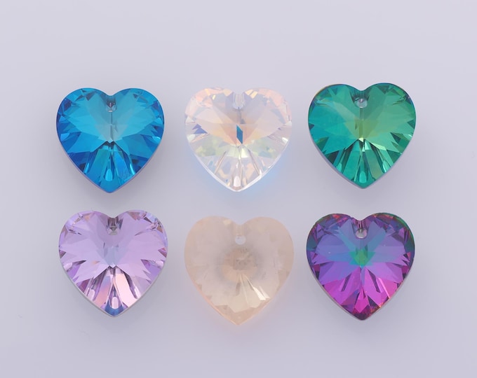 1 pcs Heart Crystal Pendant,Crystal AB Charms,Austrian Crystal,Made in Austria DIY Bracelet Necklace Jewelry Making Findings Supply