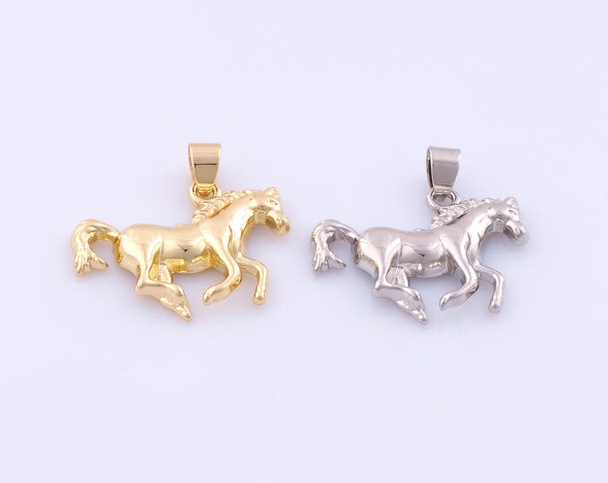1 pcs Gold Horse Pendant,18K Gold Filled Animal Charm,Horse Charms DIY Bracelet Necklace Jewelry Making Findings Supply