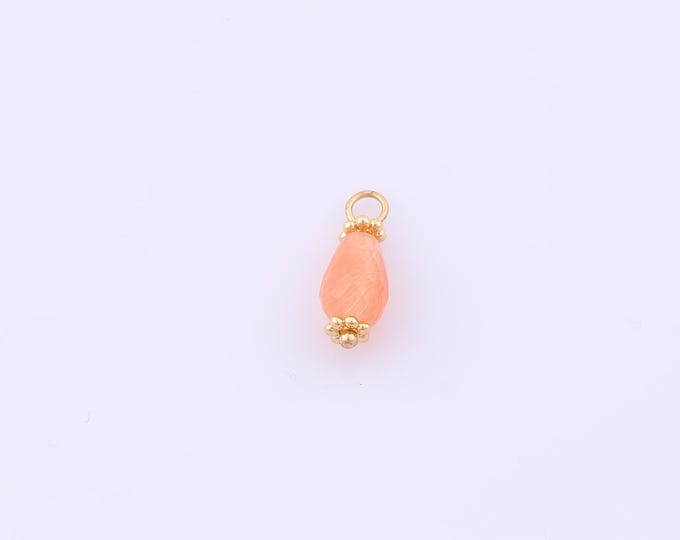 1 pcs Gold Energy Stone Pendant,18K Gold Filled Natural Stone Charm,Stone Charms DIY Bracelet Necklace Jewelry Making Findings Supply