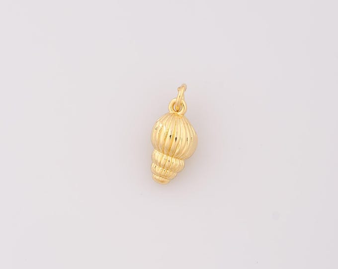 1 pcs Gold Conch Pendant,18K Gold Filled Conch Charm,Conch Charms DIY Bracelet Necklace Jewelry Making Findings Supply