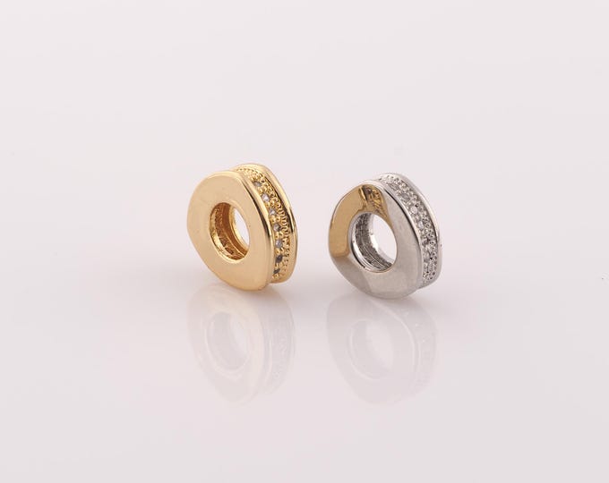 1 pcs 18K Gold Filled Round Flat Spacer Beads,Flat Beads,Round Beads for DIY Jewelry Making Findings Supply