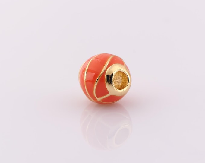 1 pcs 18K Gold Filled Basketball Spacer Beads,Ball Beads,Round Beads for DIY Jewelry Making Findings Supply