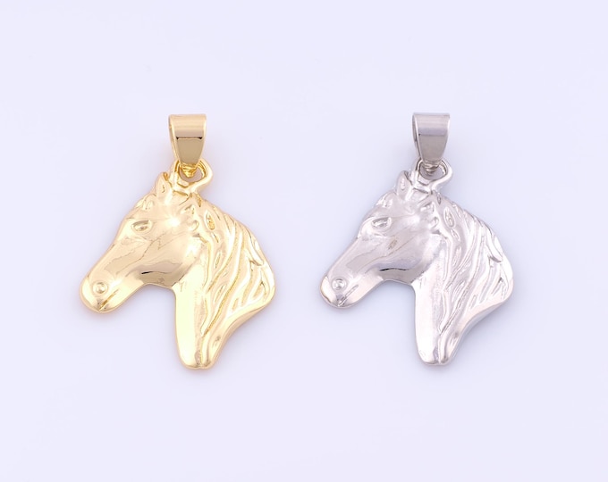 1 pcs Gold Horse Pendant,18K Gold Filled Animal Charm,Horse Charms DIY Bracelet Necklace Jewelry Making Findings Supply