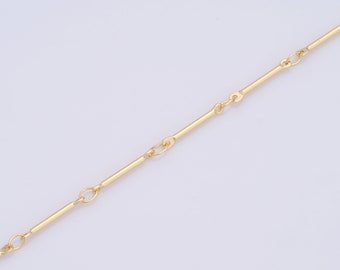1 Meter Gold Bamboo Chain, 18K Gold Filled Semi Finished Chain, Specialty Chains, DIY Jewelry Making Supplies