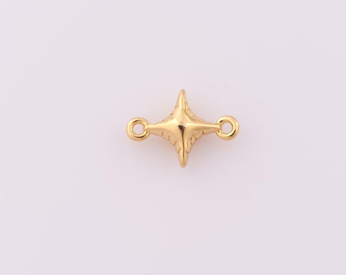 1 pcs Gold Cross Star Connector,18K Gold Filled Cross Star Connector,Star Connector DIY Bracelet Necklace Jewelry Making Findings Supply