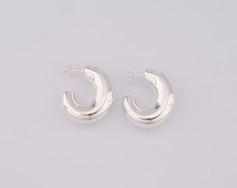 1pair Silver Open Stud Earrings,Silver Filled Thick Stud Earrings,Thick Stud Earrings,Hypoallergenic Stud Earrings,Gift for Her