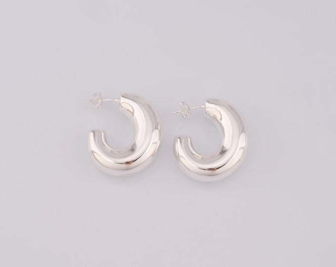 1pair Silver Open Stud Earrings,Silver Filled Thick Stud Earrings,Thick Stud Earrings,Hypoallergenic Stud Earrings,Gift for Her