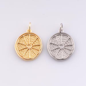 1 pcs Gold Lemon Pendant,18K Gold Filled Minimalist Charm,Lemon Charms,DIY Bracelet Necklace Jewelry Making Findings Supply