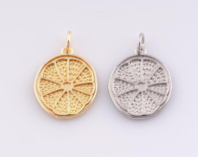 1 pcs Gold Lemon Pendant,18K Gold Filled Minimalist Charm,Lemon Charms,DIY Bracelet Necklace Jewelry Making Findings Supply