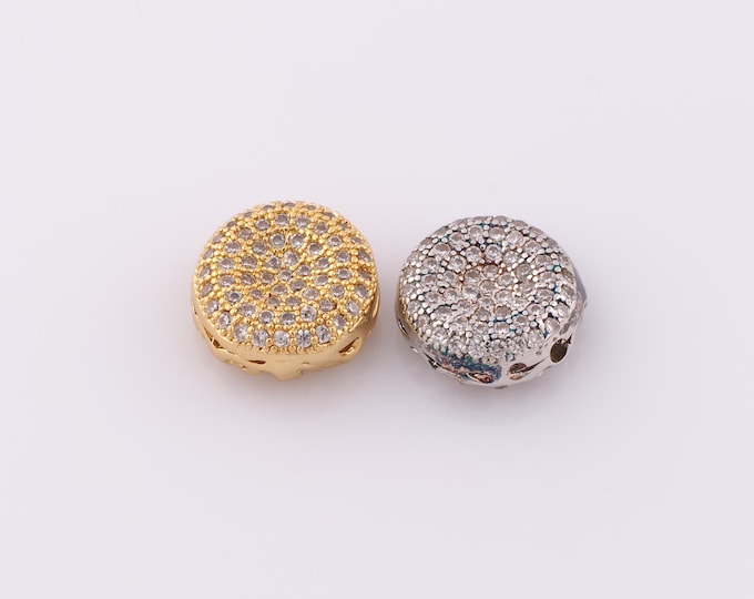 1 pcs 18K Gold Filled Round Flat Spacer Beads,Flat Beads,Round Beads for DIY Jewelry Making Findings Supply