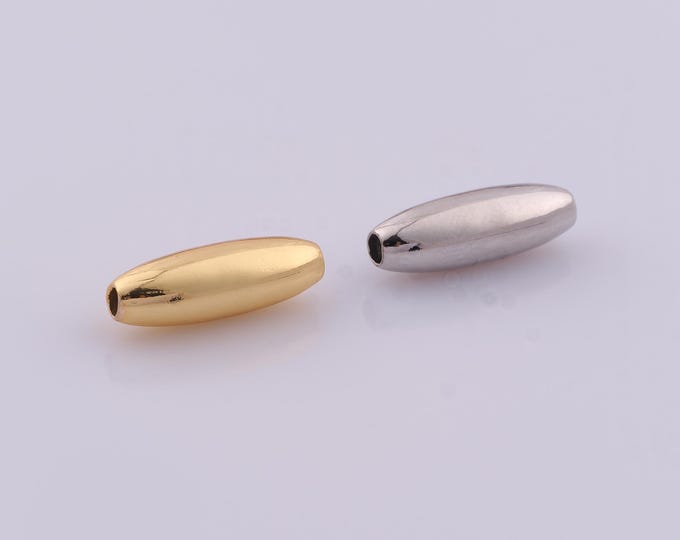1 pcs 18K Gold Filled Rice Spacer Beads,Tube Beads,Rice Beads for DIY Jewelry Making Findings Supply