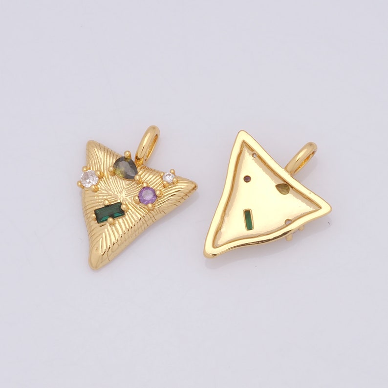 Triangular Pendants 1 Pcs Gold Triangle Pendant,18k Gold Filled Triangle Charm,triangle ...
