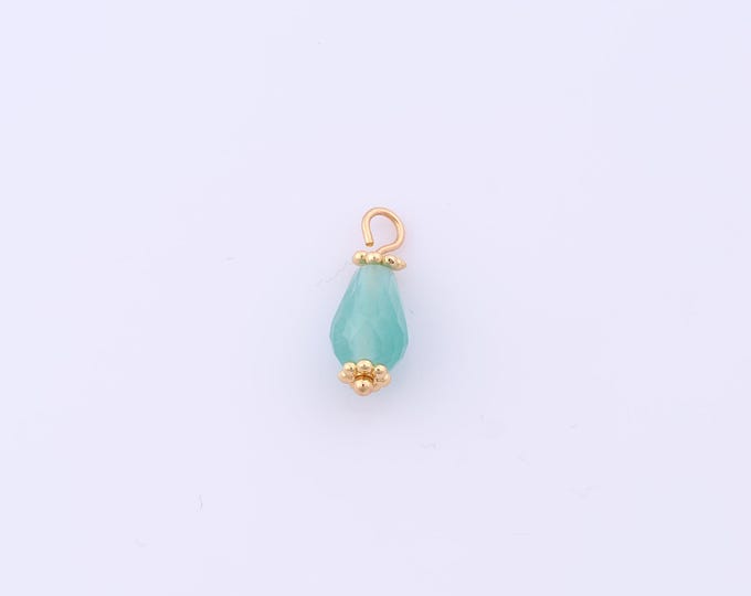 1 pcs Gold Energy Stone Pendant,18K Gold Filled Natural Stone Charm,Stone Charms DIY Bracelet Necklace Jewelry Making Findings Supply