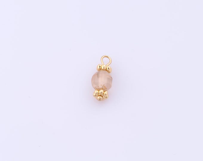 1 pcs Gold Energy Stone Pendant,18K Gold Filled Natural Stone Charm,Stone Charms DIY Bracelet Necklace Jewelry Making Findings Supply