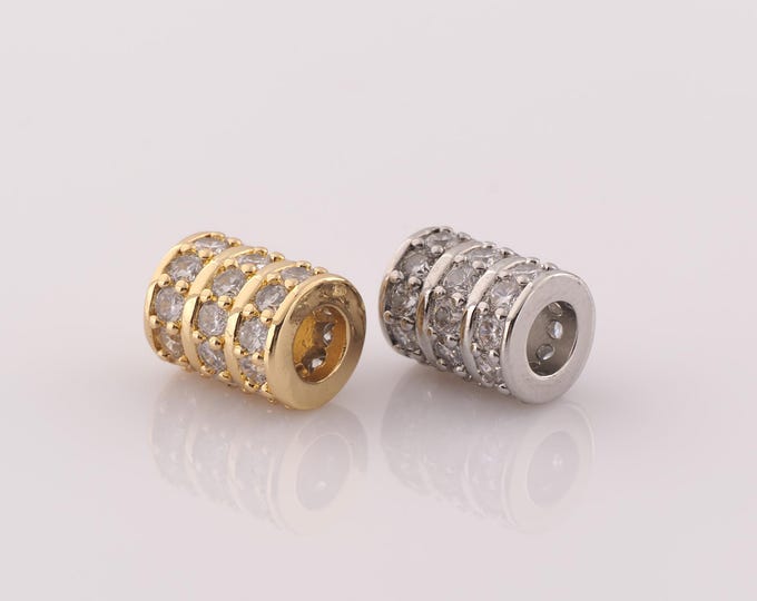 1 pcs 18K Gold Filled Round Tube Spacer Beads,Tube Beads,Round Beads for DIY Jewelry Making Findings Supply
