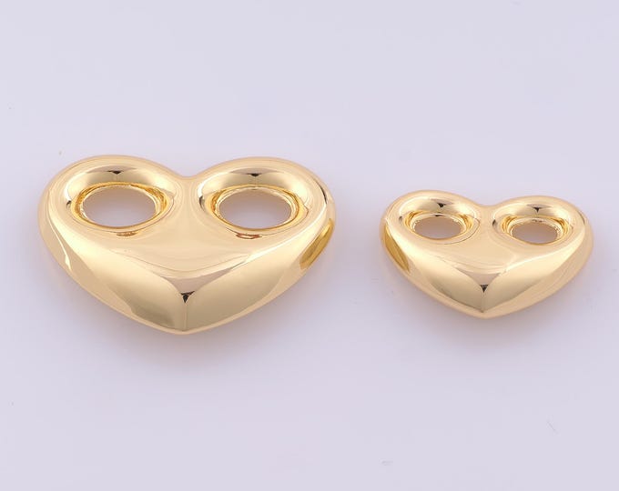1 pcs Gold Heart Pendant,18K Gold Filled Love Charm,Heart Charms DIY Bracelet Necklace Jewelry Making Findings Supply