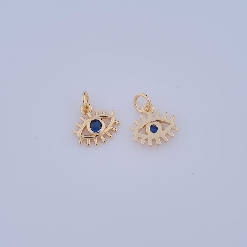 1 Pcs Gold CZ Evil Eye Pendant,18k Gold Filled Eye Charm,devil Eye