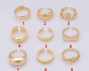 1 Pcs Dainty Gold Dome Rings,18K Gold Filled Open Rings,Bread Rings,Gift for Her