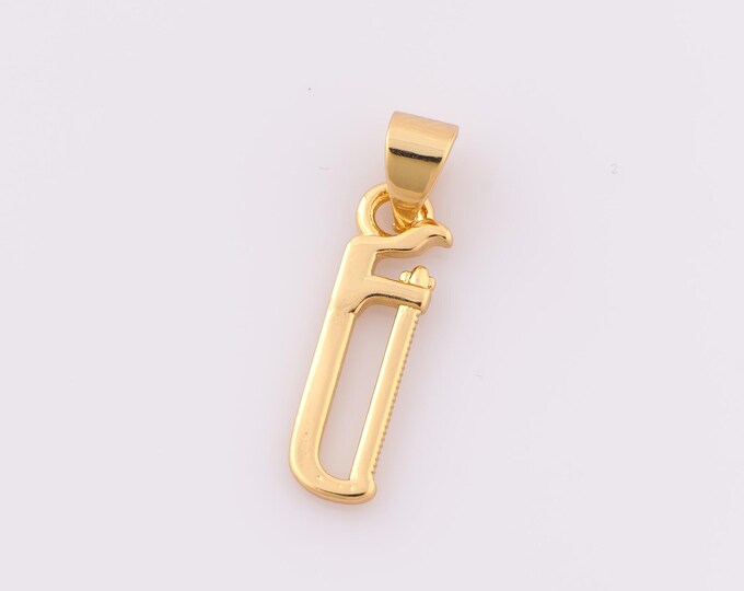 1 pcs Gold Saw Pendant,18K Gold Filled Saw Charm,Saw Charm DIY Bracelet Necklace Jewelry Making Findings Supply