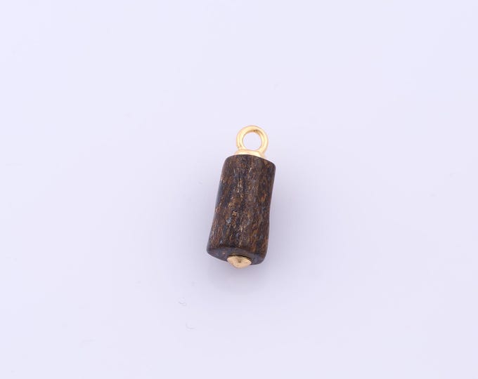 1 pcs Gold Energy Stone Pendant,18K Gold Filled Natural Stone Charm,Stone Charms DIY Bracelet Necklace Jewelry Making Findings Supply