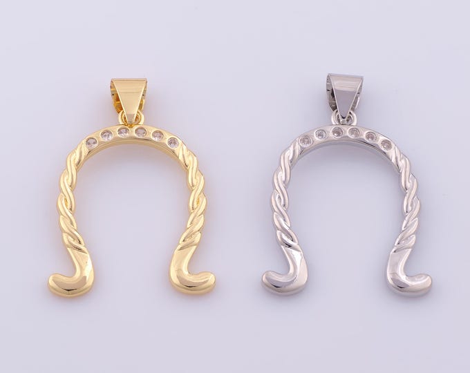 1 pcs Gold CZ Omega Symbol Pendant,18K Gold Filled Symbol Charm,Omega Charms DIY Bracelet Necklace Jewelry Making Findings Supply
