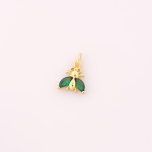 1 pcs Gold CZ Insect Pendant,18K Gold Filled Insect Charm,Insect Charms DIY Bracelet Necklace Jewelry Making Findings Supply