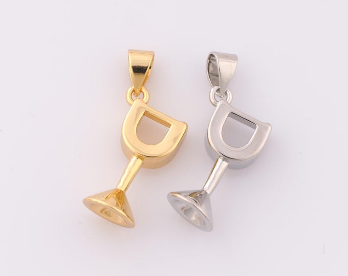 1 pcs Gold Goblet Pendant,18K Gold Filled Minimalist Charm,Goblet Charm DIY Bracelet Necklace Jewelry Making Findings Supply