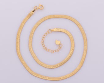 1 Str Gold Herringbone Necklace,18K Gold Filled Chain Necklace,Adjustable Necklace,Gift for Her