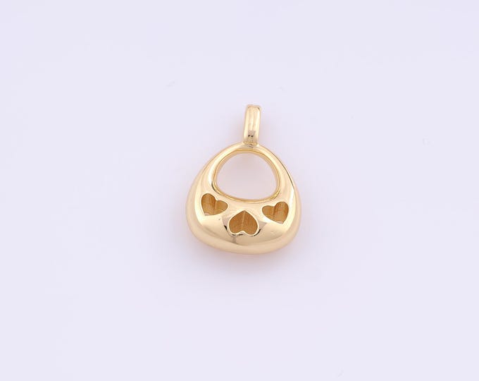 1 pcs Gold Handbag Pendant,18K Gold Filled Handbag Charm,Handbag Charms DIY Bracelet Necklace Jewelry Making Findings Supply