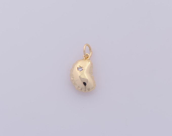 1 pcs Gold CZ Pea Pendant,18K Gold Filled Gold Bean Charm,Pea Charms DIY Bracelet Necklace Jewelry Making Findings Supply