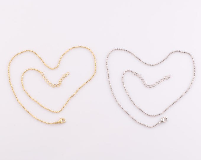 1 Str Gold Ball Necklace,18K Gold Filled Chain Necklace,Adjustable Necklace,Gift for Her