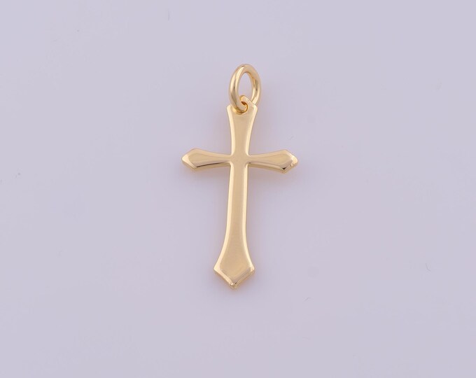 1 pcs Gold Cross Pendant,18K Gold Filled Religious Charm,Christian Charms DIY Bracelet Necklace Jewelry Making Findings Supply