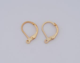 5 pair 18K Gold Filled Leverback Earwires French Earring Hooks,Hypoallergenic Dangle Ear Wire Findings for DIY Jewelry Making Supplies