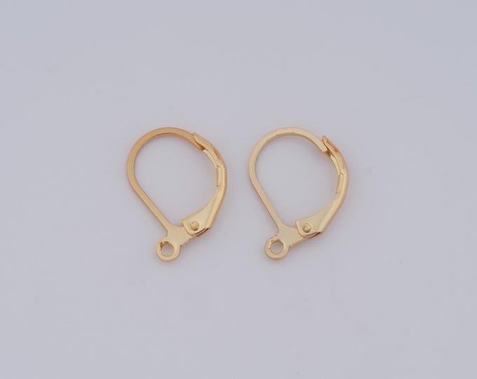 5 pair 18K Gold Filled Leverback Earwires French Earring Hooks,Hypoallergenic Dangle Ear Wire Findings for DIY Jewelry Making Supplies