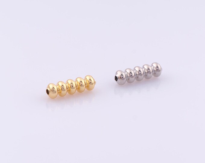 1 pcs 18K Gold Filled Beaded Spacer Beads,Tube Beads,Beaded Beads for DIY Jewelry Making Findings Supply