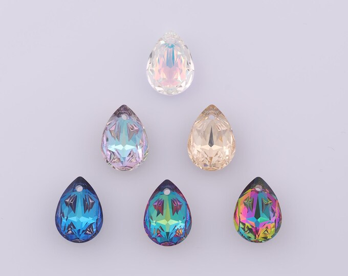 1 pcs Pear Crystal Pendant,Crystal AB Charms,Austrian Crystal,Made in Austria DIY Bracelet Necklace Jewelry Making Findings Supply