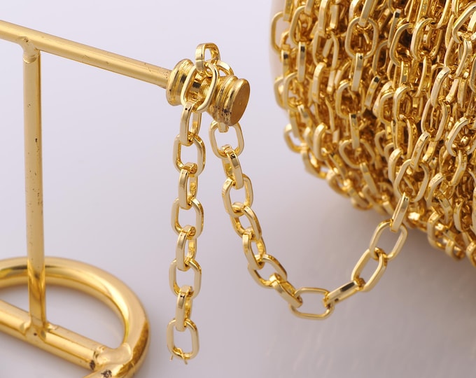 1 Meter Gold Rolo Chain, 18K Gold Filled Semi Finished Chain, Specialty Chains, DIY Jewelry Making Supplies