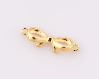 1 pcs Gold Bow Connector,18K Gold Filled Bow Connector,Bow Connector DIY Bracelet Necklace Jewelry Making Findings Supply