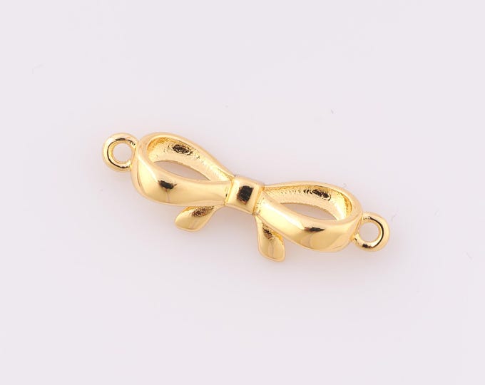 1 pcs Gold Bow Connector,18K Gold Filled Bow Connector,Bow Connector DIY Bracelet Necklace Jewelry Making Findings Supply