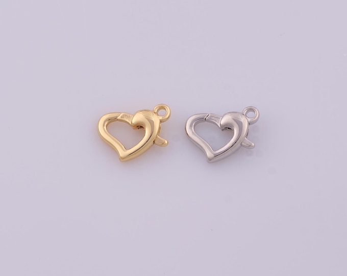 Gold Heart Lobster Clasp,18K Gold Filled Spring Clasp,Claw Clasp for DIY Bracelet Necklace Jewelry Making Findings Supply