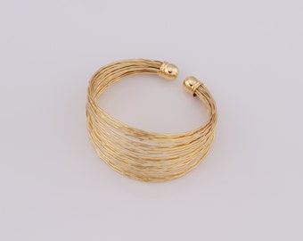 1 pcs Dainty Gold Line Bangles,18K Gold Filled Wide Bangles,Open Bangles,Gift for Her