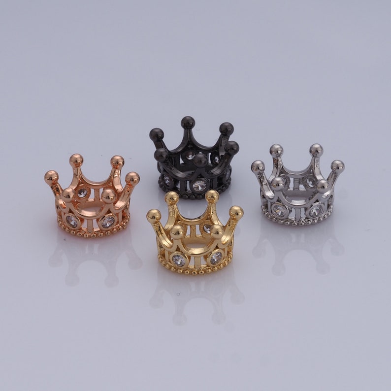 20Pcs Alloy Large Hole Crown Beads 11.5-12mm Mini Nigeria