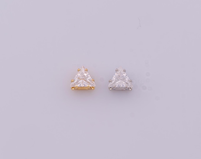 1 pcs 18K Gold Filled CZ Triangle Spacer Beads,Tube Beads,Triangle Beads for DIY Jewelry Making Findings Supply
