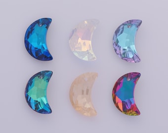 1 pcs Moon Crystal Pendant,Crystal AB Charms,Austrian Crystal,Made in Austria DIY Bracelet Necklace Jewelry Making Findings Supply