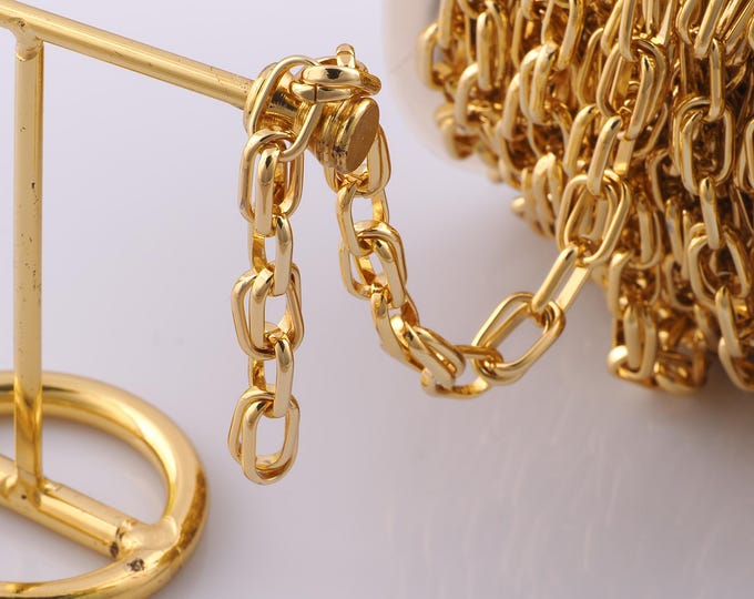 1 Meter Gold Rolo Chain, 18K Gold Filled Semi Finished Chain, Specialty Chains, DIY Jewelry Making Supplies