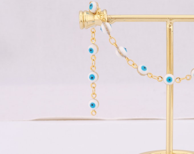 1 Meter Gold Enamel Eye Chain, 18K Gold Filled Semi Finished Chain, Specialty Chains, DIY Jewelry Making Supplies