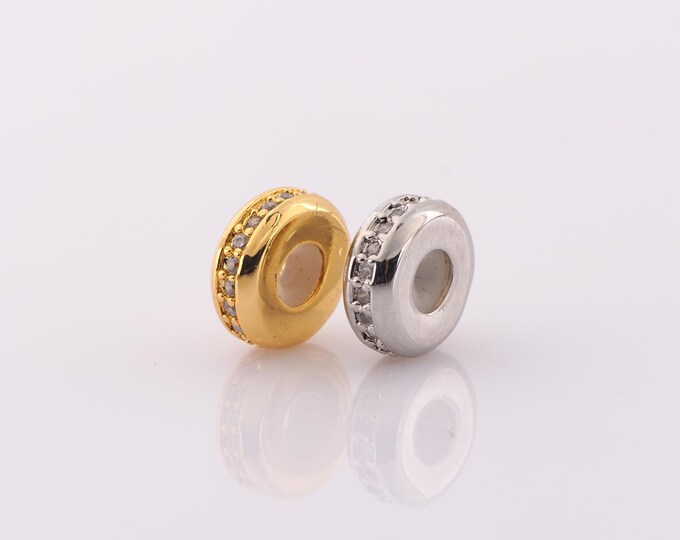 1 pcs 18K Gold Filled Round Flat Spacer Beads,Flat Beads,Round Beads for DIY Jewelry Making Findings Supply